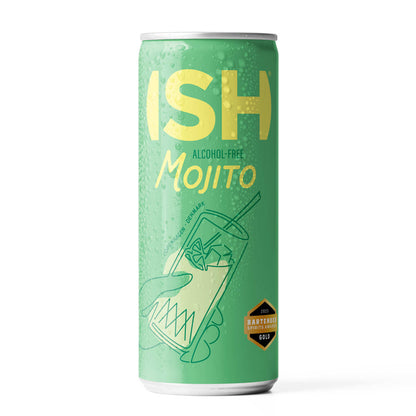 ISH Mojito sin alcohol — lata frontal mojito botanico hierbabuena lima El Buen Bar Panama