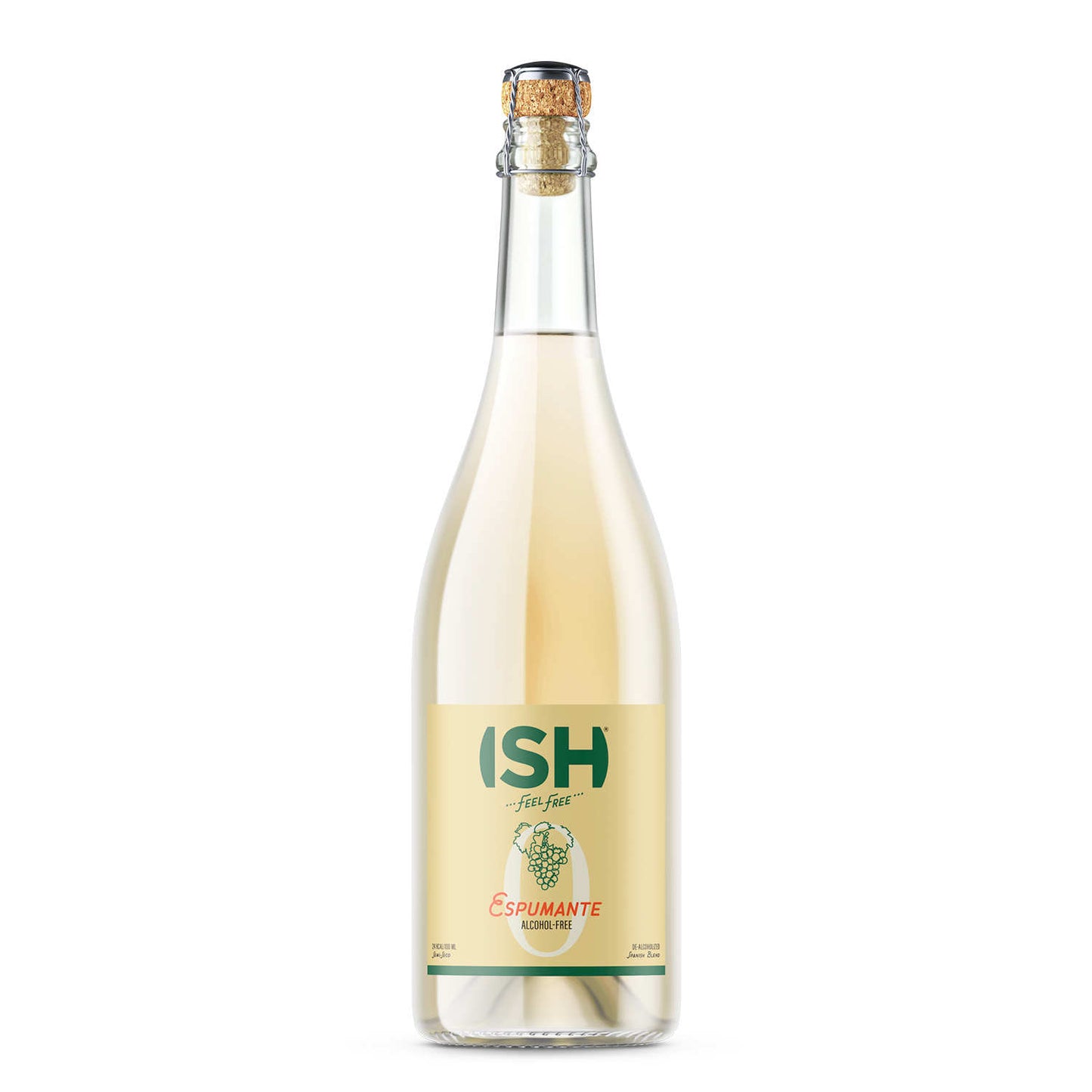 ISH Espumante sin alcohol — botella frontal espumante espanol uvas Airen Toledo El Buen Bar Panama