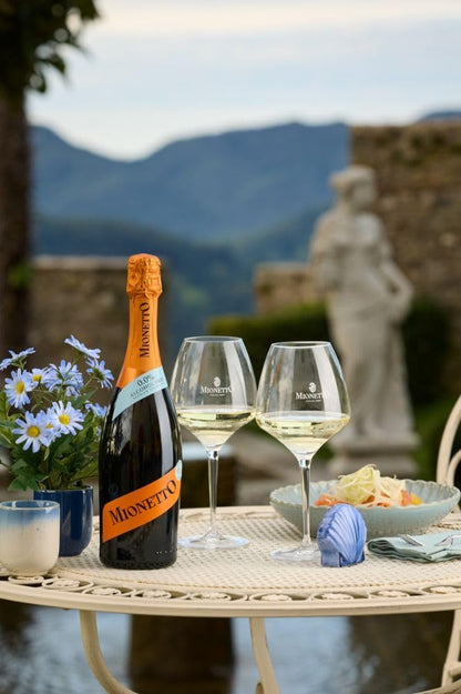 Mionetto 0.0 sin alcohol lifestyle — espumante Prosecco sin gluten vegano 14 kcal Valdobbiadene