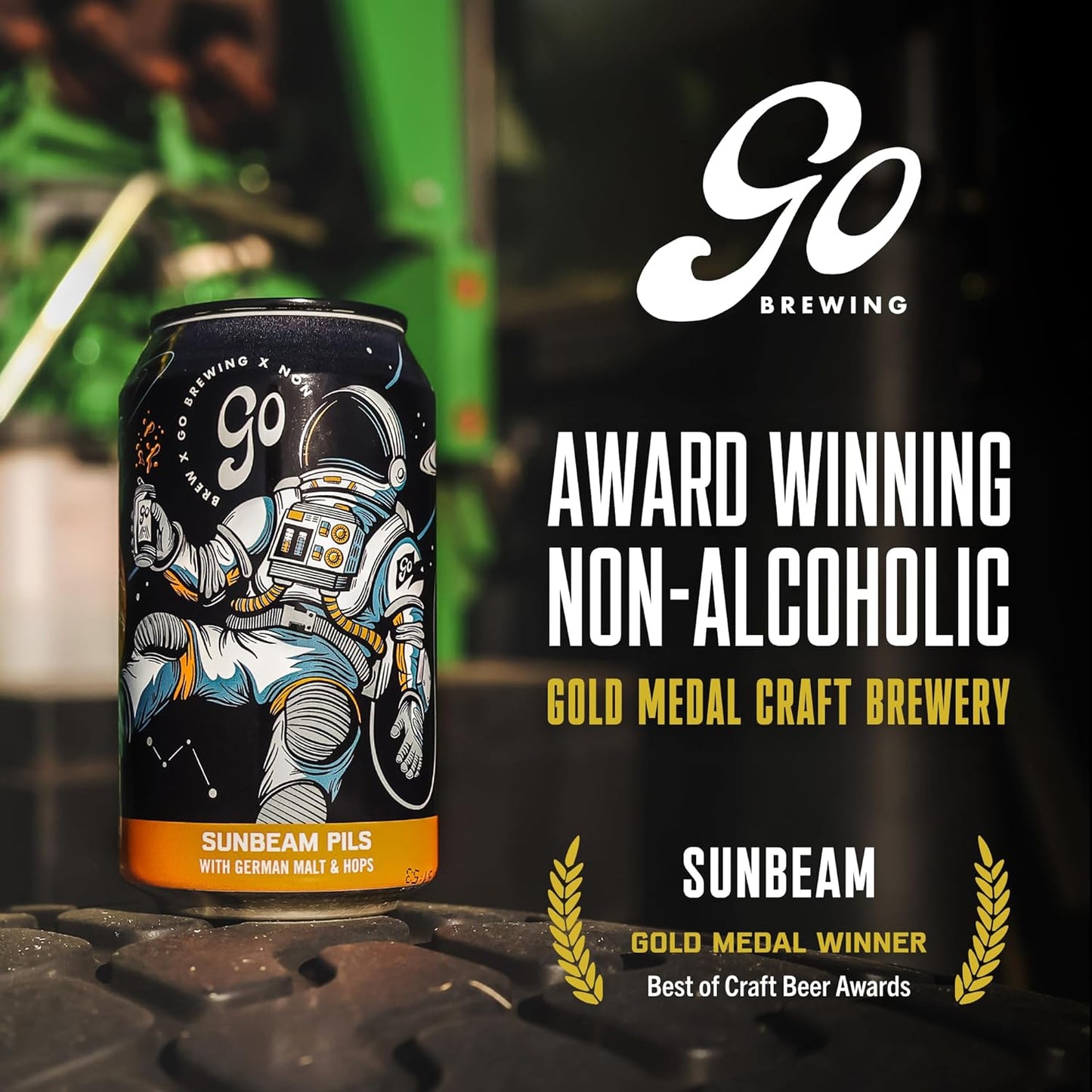 Lata Sunbeam Pils Go Brewing — cerveza pilsner sin alcohol estilo alemán