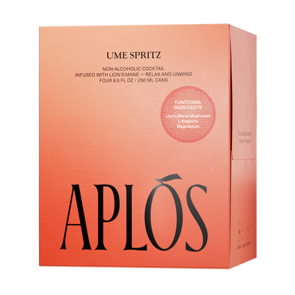 Ume Spritz Aplos sin alcohol frontal — coctel RTD ciruela ume te verde sencha 0.0% ABV
