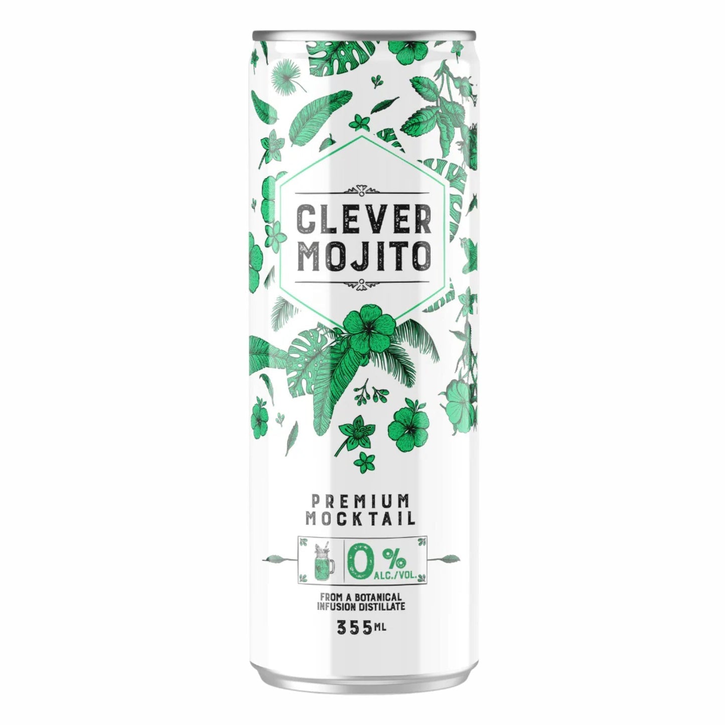 Mojito sin alcohol de Clever Mocktails — lata frontal cóctel menta lima El Buen Bar Panamá