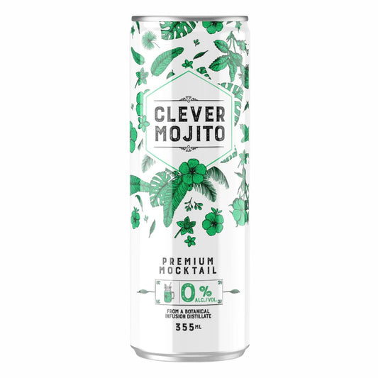 Mojito sin alcohol de Clever Mocktails — lata frontal cóctel menta lima El Buen Bar Panamá