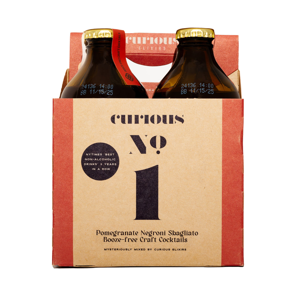 Curious No. 1 Curious Elixirs pack de 4 — coctel sin alcohol artesanal granada y genciana