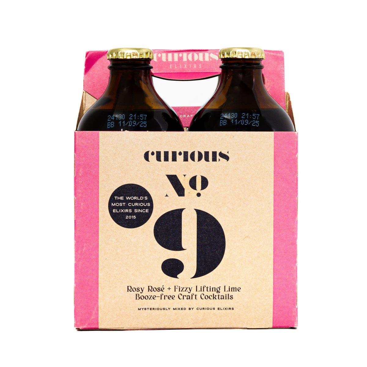 Curious No. 9 Curious Elixirs pack de 4 — espumante rose sin alcohol kanna sudafricana amapola California