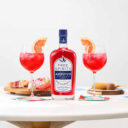 The Spirit of Aperitivo Free Spirits en spritz — aperitivo sin alcohol naranja amarga e hibisco