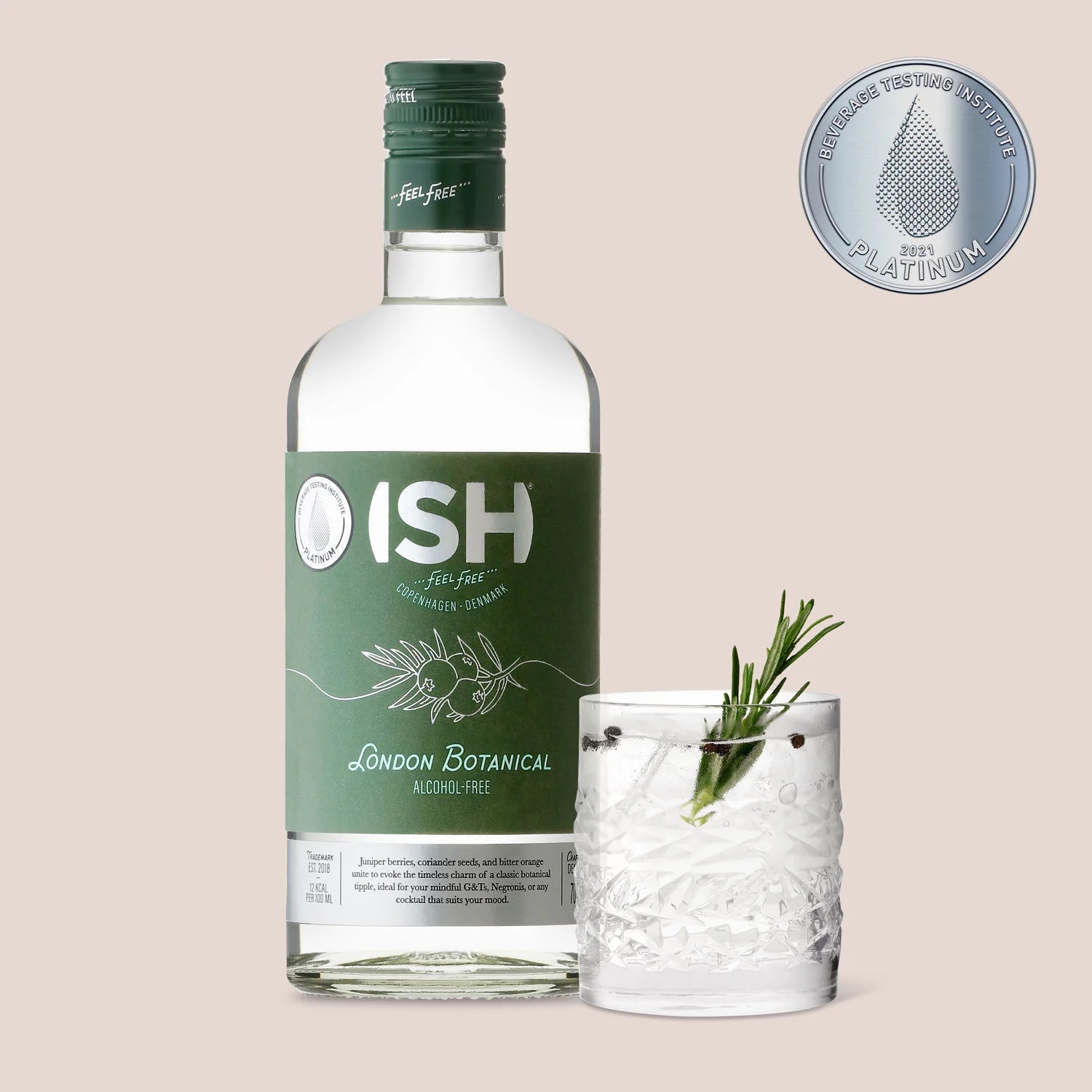 ISH London Botanical Spirit en G&T sin alcohol — gin alternativo con tonico premium y romero