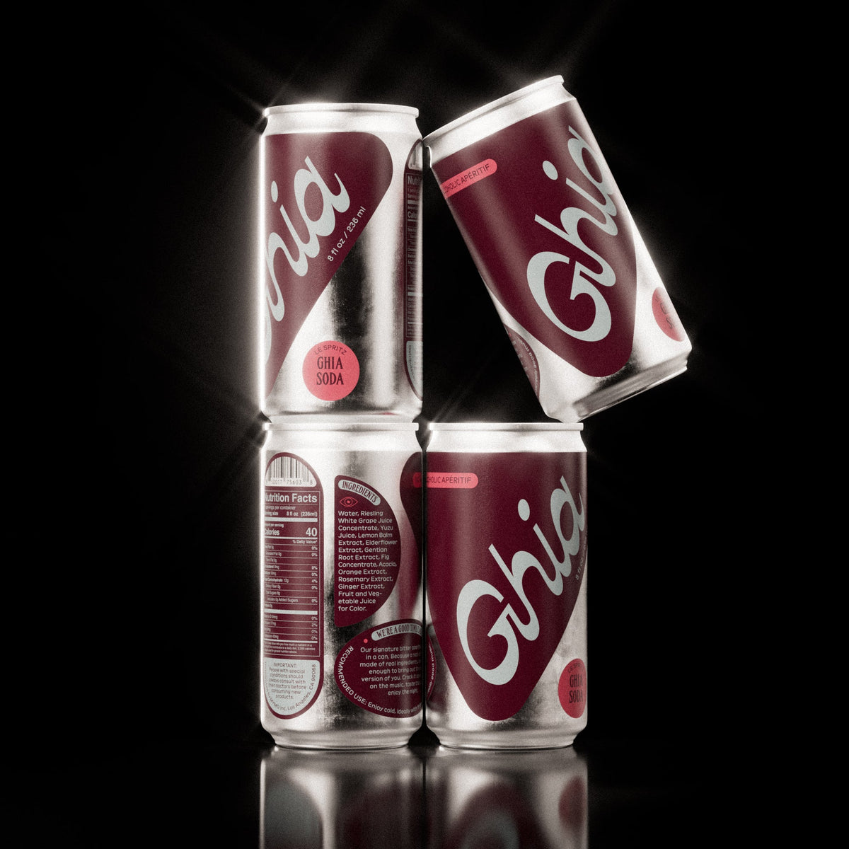 Le Spritz Ghia-Soda pack de 4 — aperitivo sin alcohol genciana melisa sauco romero yuzu