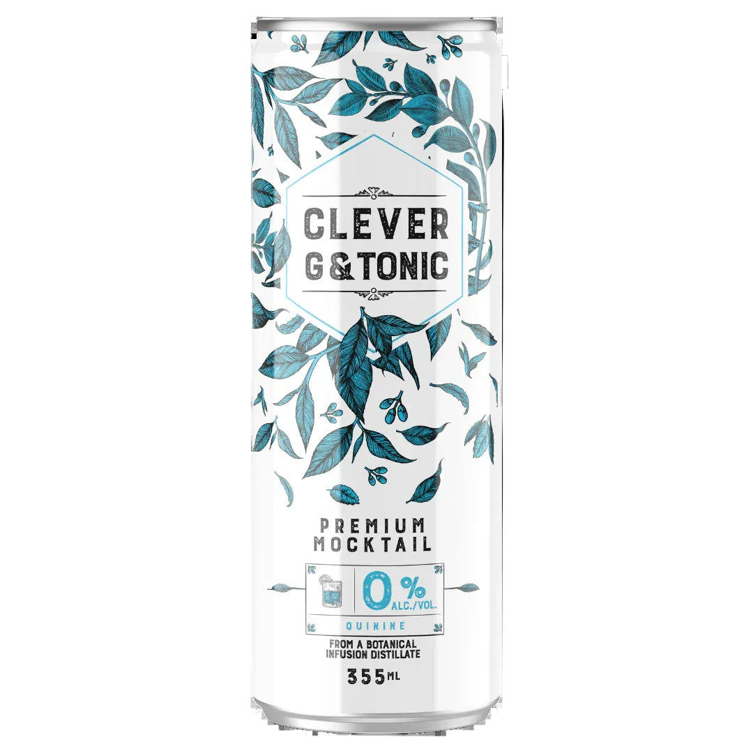 G & Tonic sin alcohol de Clever Mocktails — lata frontal gin tonic botánico El Buen Bar Panamá