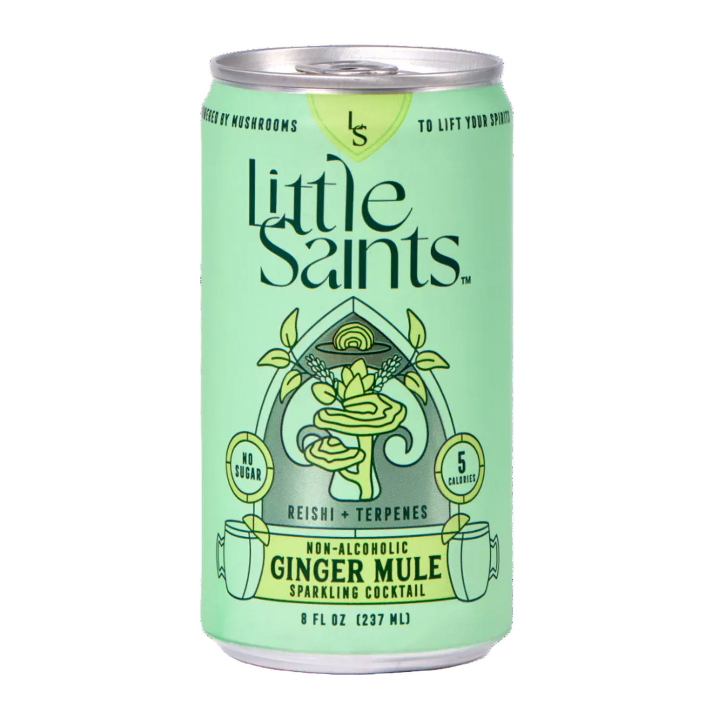 Ginger Mule sin alcohol de Little Saints — lata frontal cóctel jengibre lima El Buen Bar Panamá