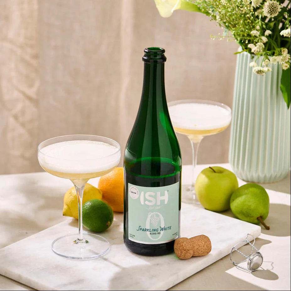 ISH Sparkling White sin alcohol lifestyle — espumante demi-sec sur de Alemania Rheingau