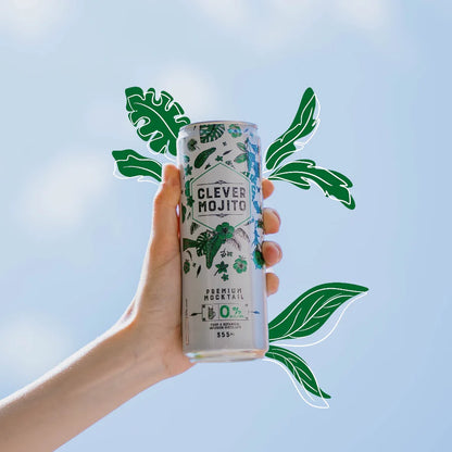 Clever Mocktails Mojito lifestyle — mocktail sin alcohol menta fresca y lima cítrica
