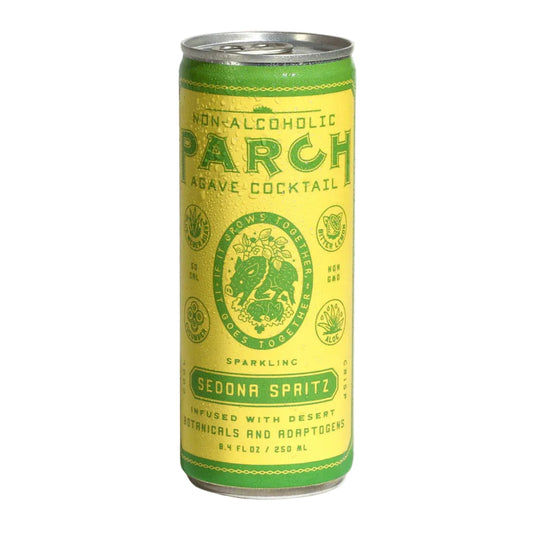 Green can of Parche Agave Cocktail on a beige background