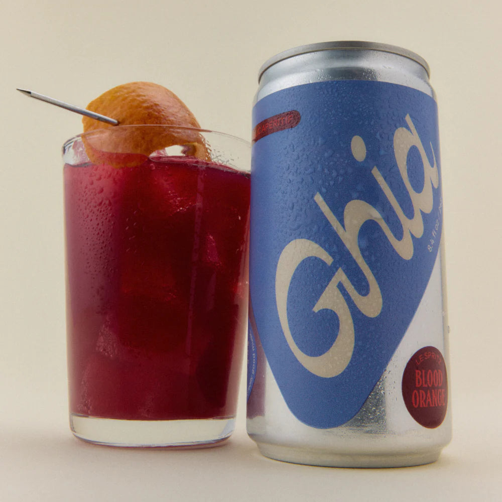 Le Spritz Blood Orange Ghia ingredientes — genciana yuzu flor de sauco naranja sangrina siciliana