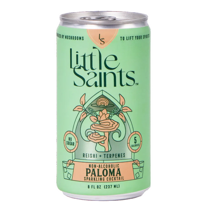 Paloma sin alcohol de Little Saints — lata frontal cóctel toronja rosada El Buen Bar Panamá