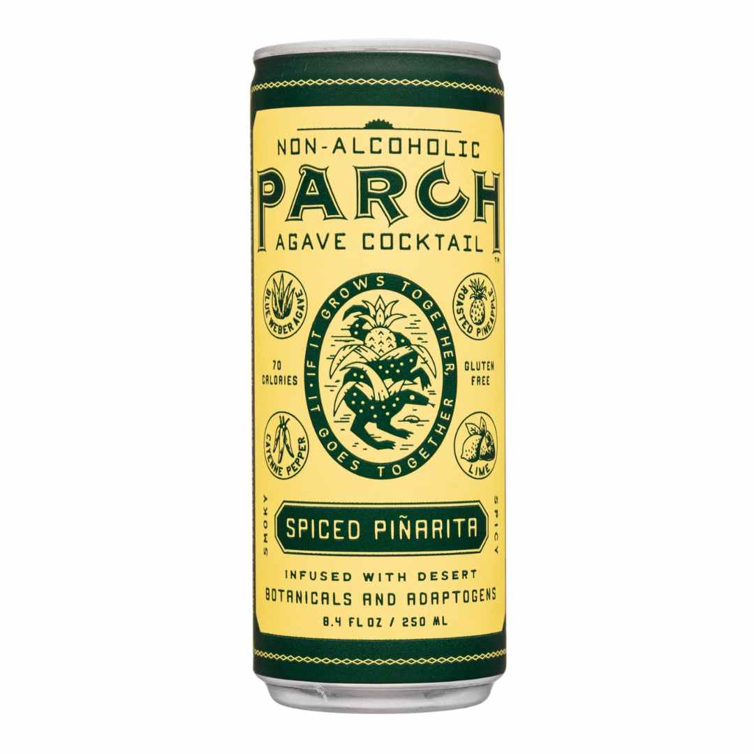 Spiced Pinarita sin alcohol de Parch — lata frontal coctel pina agave cayena El Buen Bar Panama