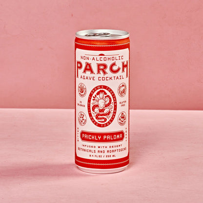 Prickly Paloma Parch sin alcohol en vaso con toronja — paloma agave organico hibisco y pimienta negra