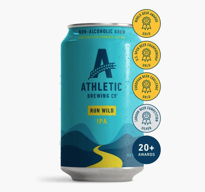 Run Wild IPA label detail - Athletic Brewing Co. non-alcoholic IPA