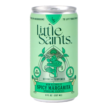Spicy Margarita sin alcohol de Little Saints — lata frontal margarita picante lima jalapeño El Buen Bar Panamá