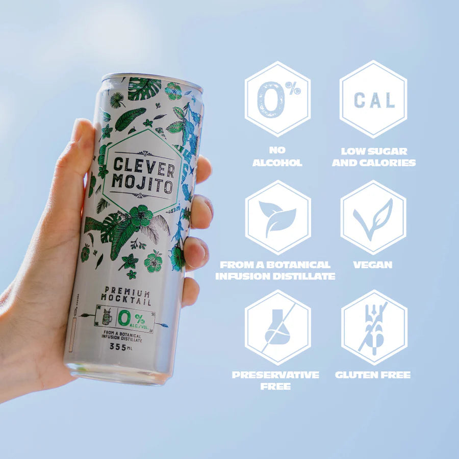 Clever Mocktails Mojito presentación — RTD mojito sin alcohol sin conservantes Panamá