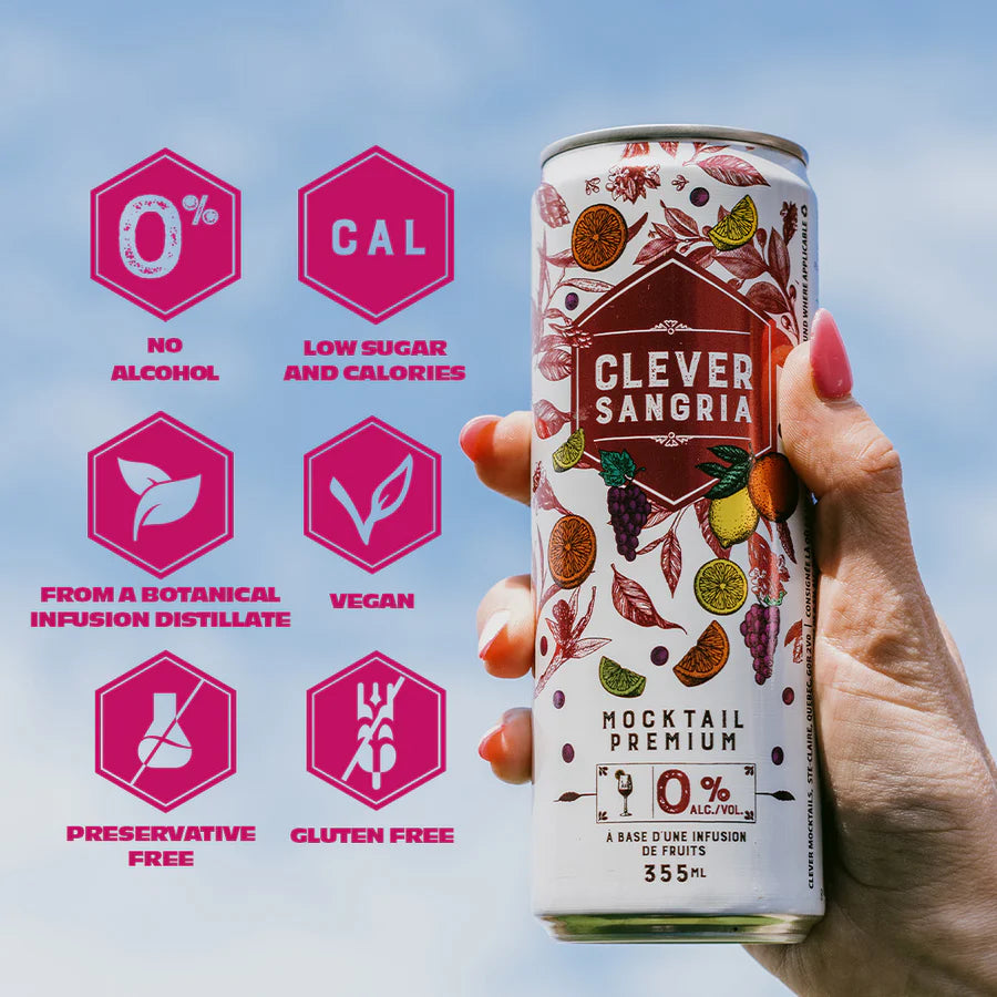 Clever Mocktails Sangría presentación — RTD sangría sin alcohol sin conservantes Panamá