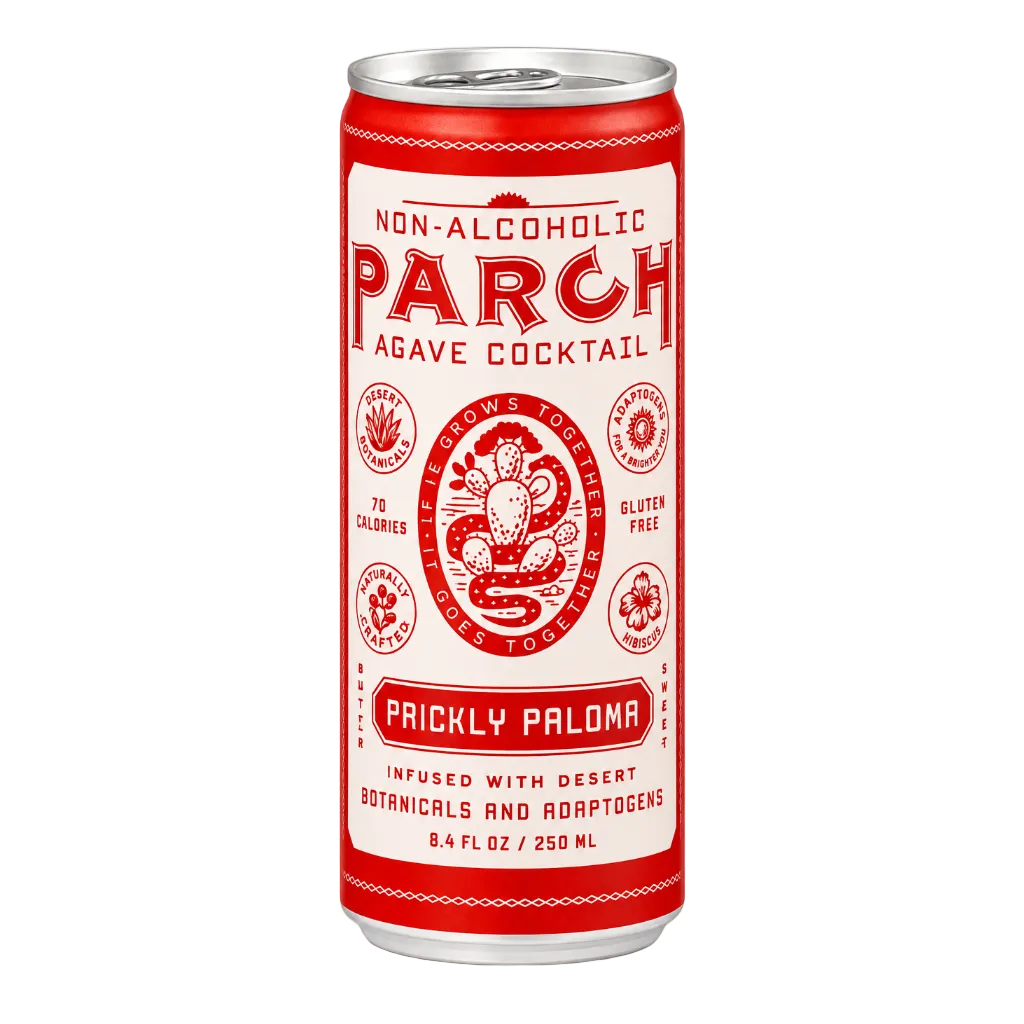 Prickly Paloma sin alcohol de Parch — lata frontal paloma agave tuna toronja El Buen Bar Panama