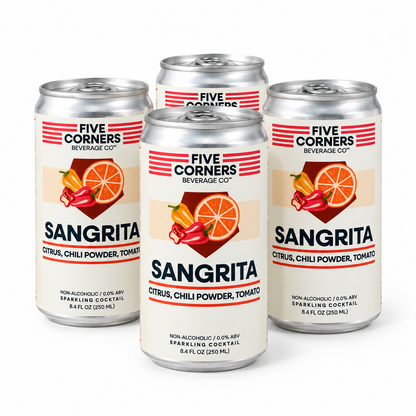 Sangrita Five Corners Beverage Co. pack de 4 — sangrita espumante sin alcohol para compartir Panama
