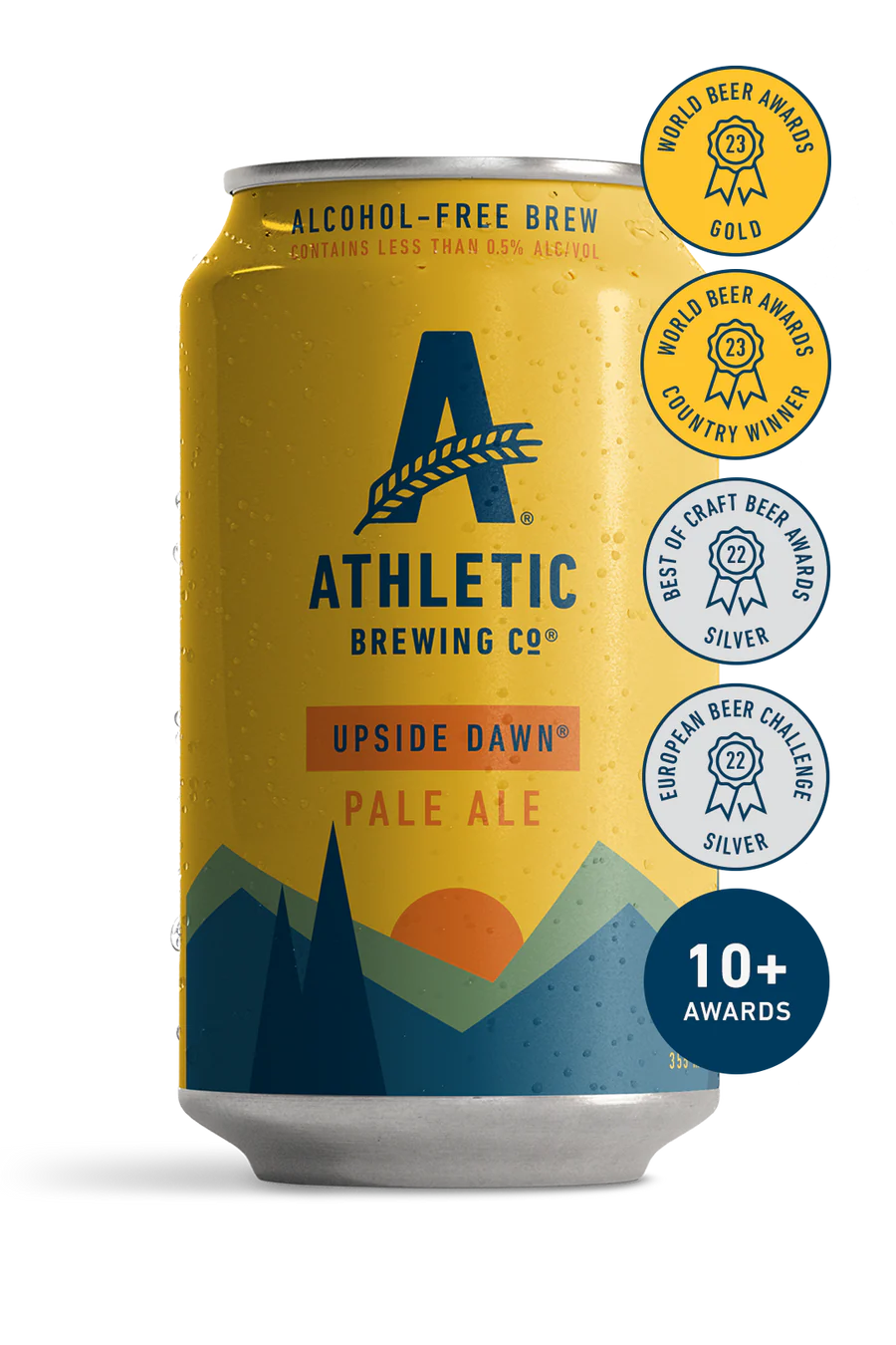 Upside Dawn golden ale sin alcohol lata — Athletic Brewing Co. cerveza sin alcohol Panamá