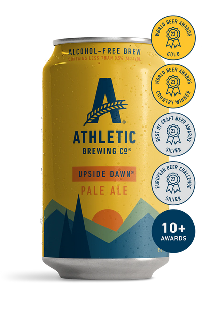 Upside Dawn golden ale sin alcohol lata — Athletic Brewing Co. cerveza sin alcohol Panamá